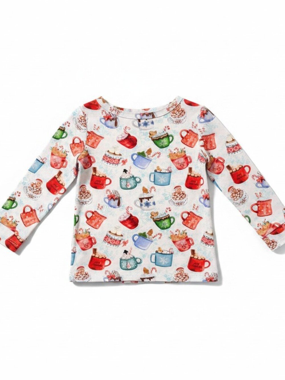 Minikin Mischief Clothing Co Long Sleeve Shirt 9-12M Hot Cocoa Mugs Print Bamboo